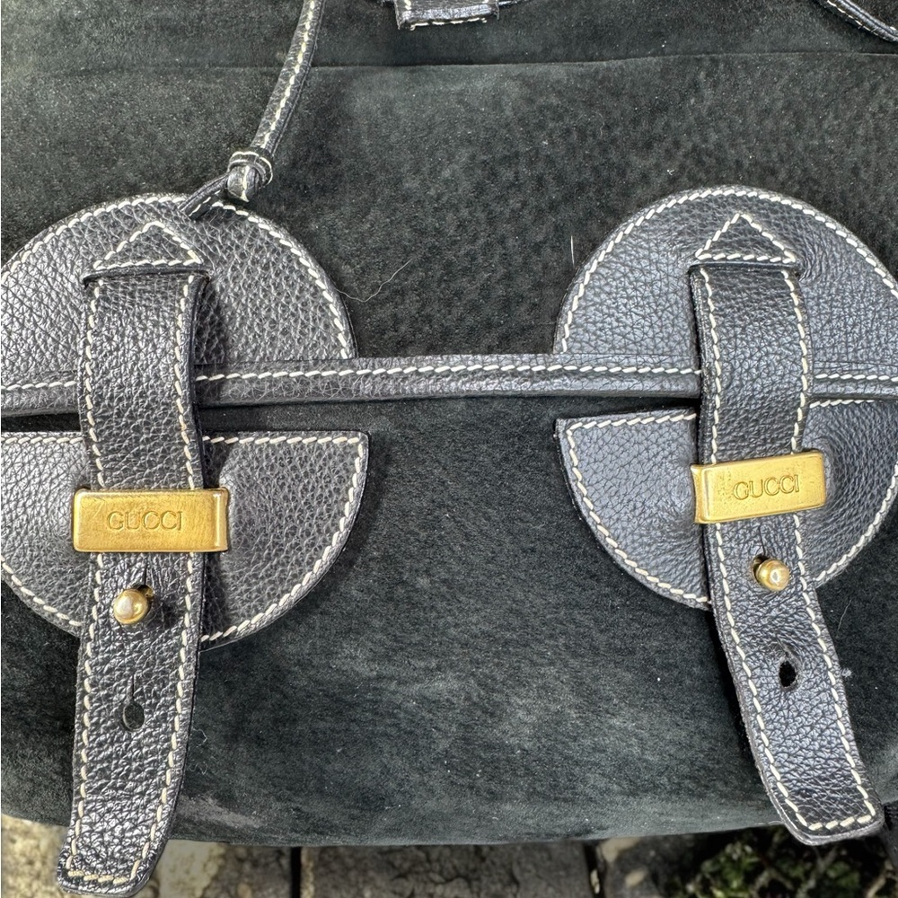 Gucci Vintage Rare Suede and Leather Backpack with COA - Picture 2 of 16